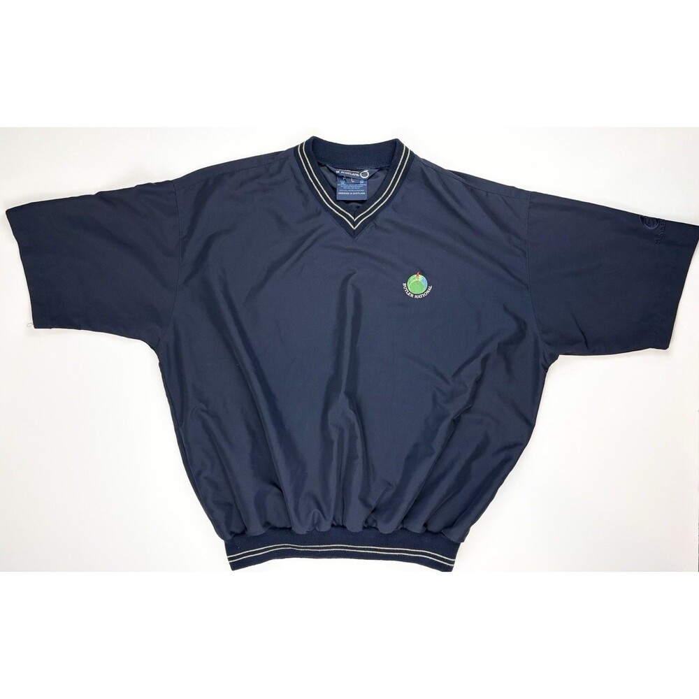 Men's LG Windbreaker Butler National Golf Course Short Sleeve Navy Pullover